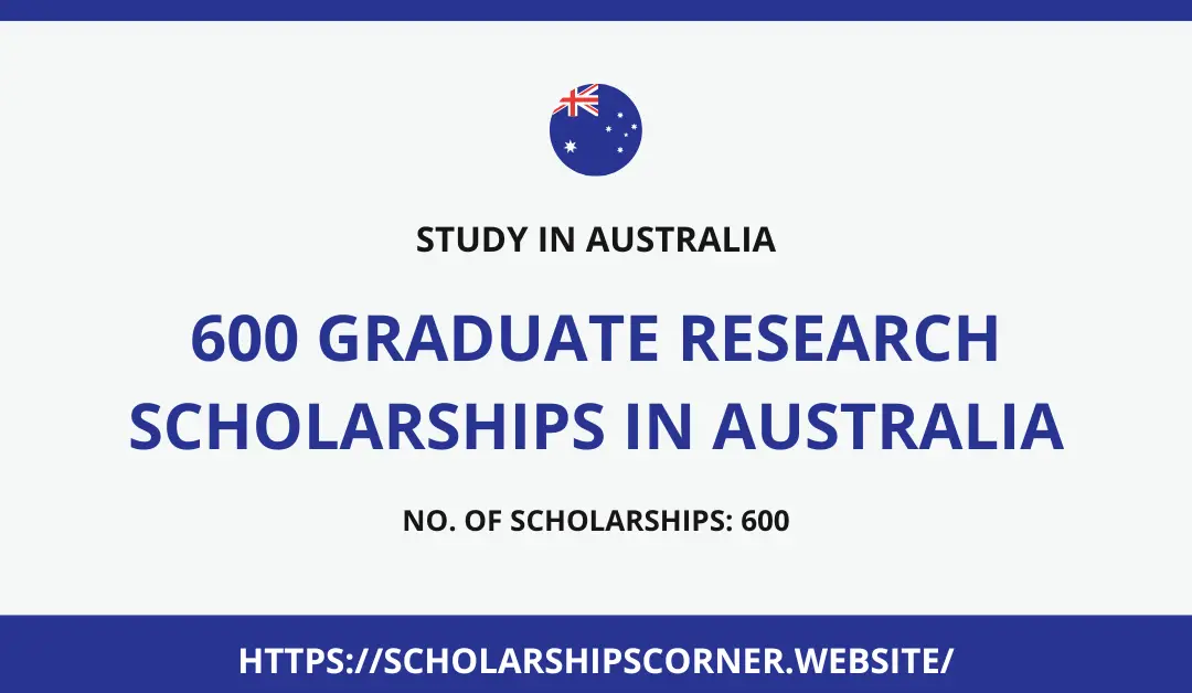 600 Graduate Research Scholarships in Australia 2025