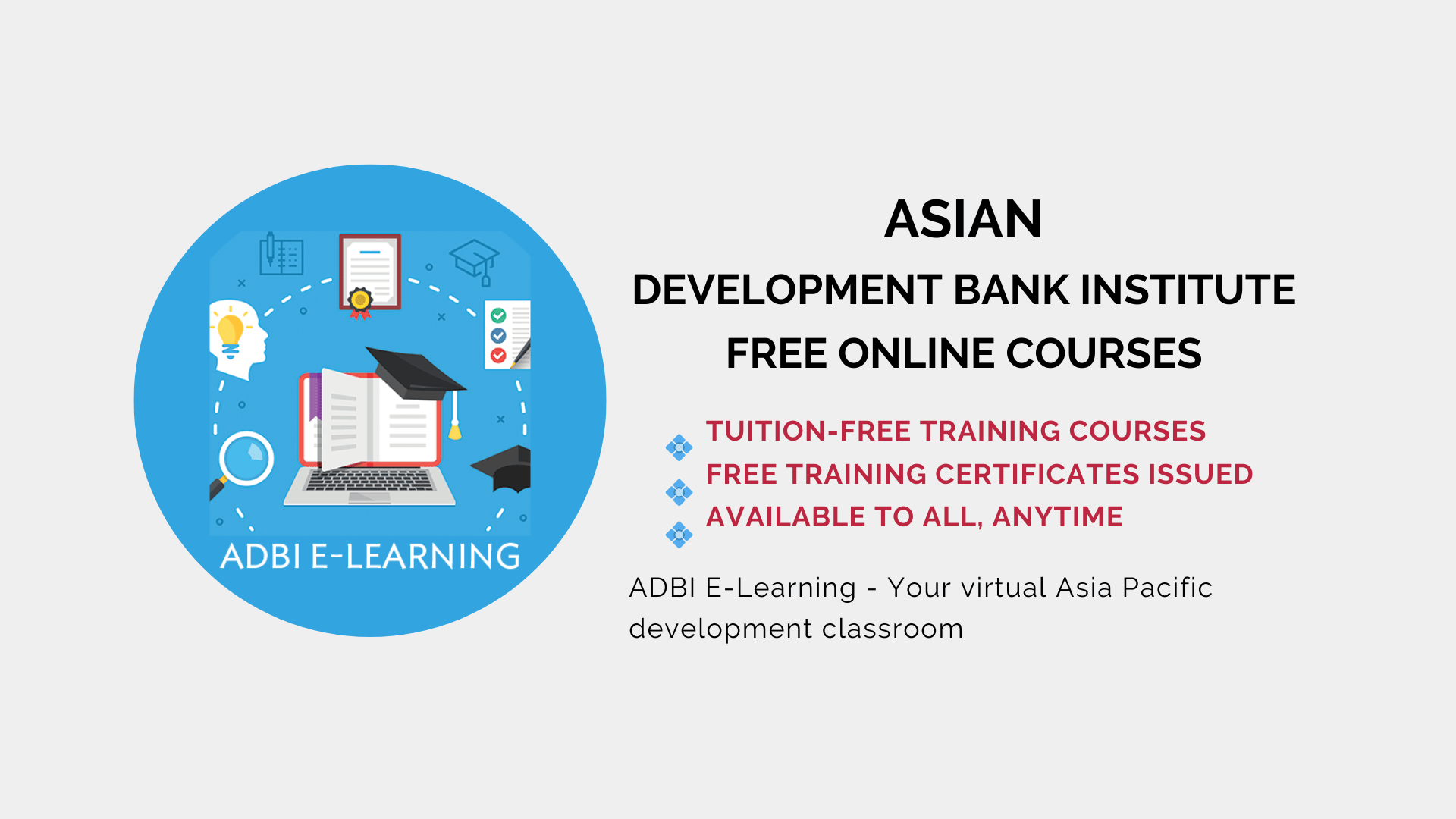 ADBI Courses with Free Certificates 2023 | ADBI E-Learning