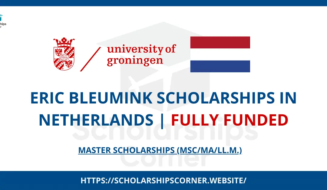 Eric Bleumink Scholarships in Netherlands 2024 | Fully Funded