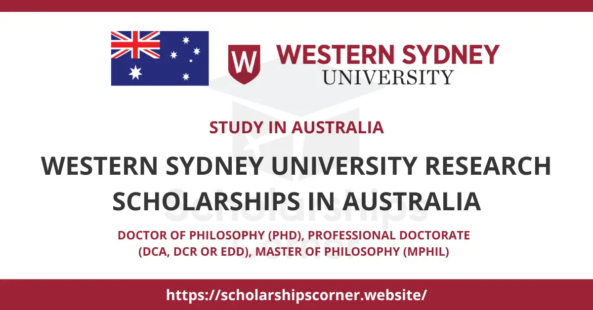 Western Sydney University Research Scholarships, phd scholarships